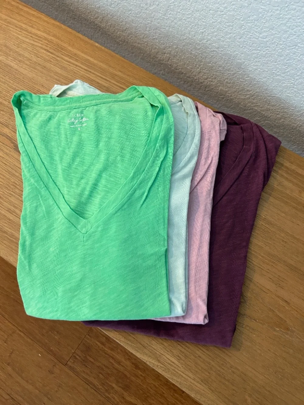 J Crew Vintage V-neck Tee Bundle Size S - 4 Tees (short sleeve) - Picture 2 of 8